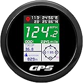 MAIMEIMI GPS Speedometer 85mm 3-3/8" Digital Boat GPS Speedometer Gauge Waterproof MPH Knots Km/h Adjustable for Car Marine Truck Motorcycle 9-32V (All Black)