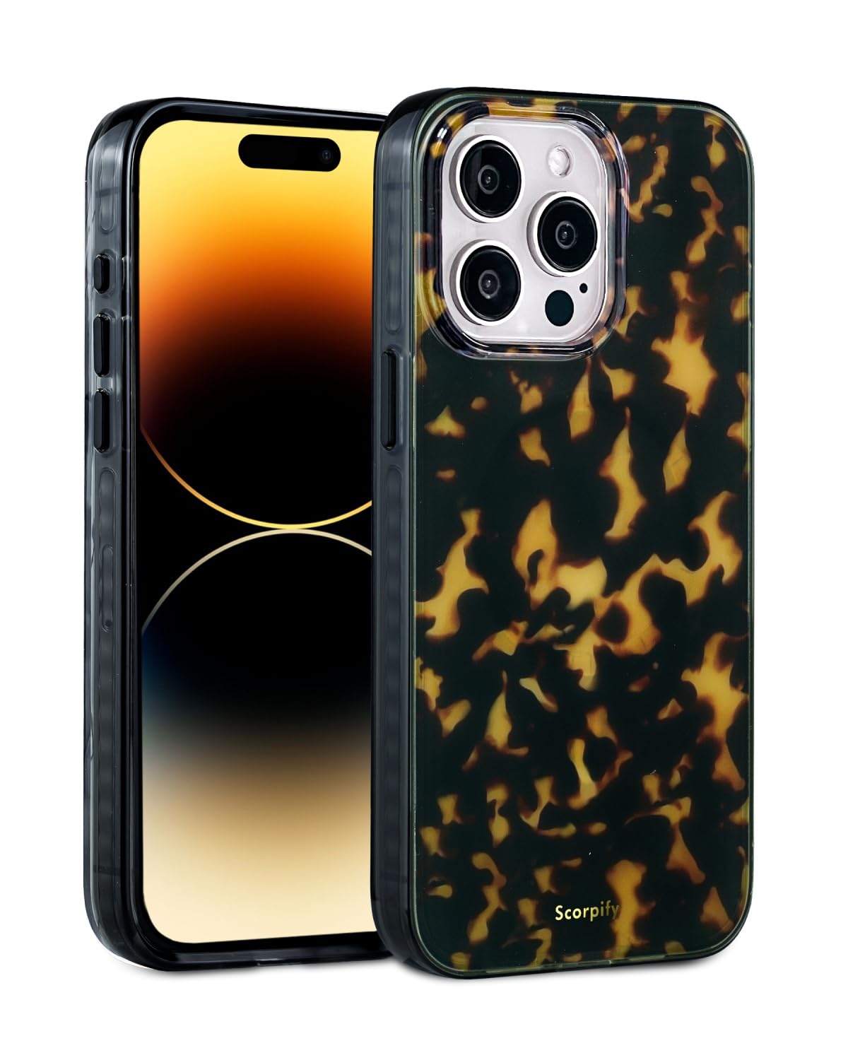 SCORPIFY for iPhone 14 Pro Max Case [Compatible with MagSafe] with Dark Brown Tortoise Shell Design, Cute Brown Magnetic Phone Cover for Women Girls, Slim Shockproof Bumper with Stylish Pattern — image 1