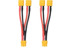 WMYCONGCONG 2 PCS XT60 Parallel Battery Connector Cable Dual Extension Y Splitter 1 Female to 2 Male for DJI Phantom RC Plane