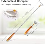Azymi Telescopic Back Scratcher Wooden Handle Steel Claw Massager view 5