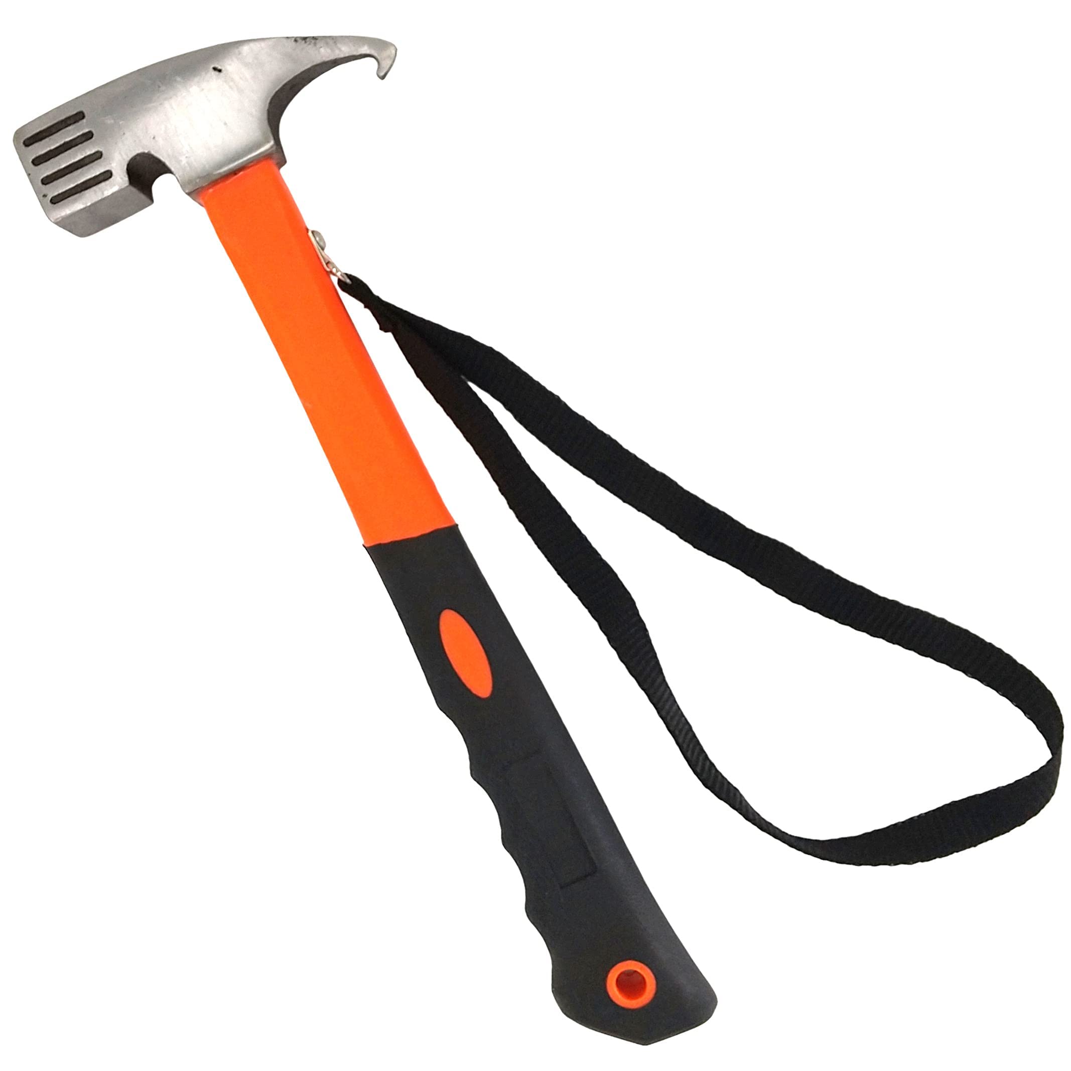 Camping Hammer Tent Peg Puller, Outdoor Multifunction High Carbon Steel Hook Angle Design Tent Pegs Stake Nail Puller Remover Hammer with Tent Peg Remover for Outdoor Camping Picnic (Orange)