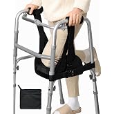 Knee Sling for Walker, 6CM Dual-Layer Memory Foam Leg Support Attachment | Cushioned Walker Accessory With Adjustable Design And Storage Bag For Indoor Mobility And Daily Use,BLACK