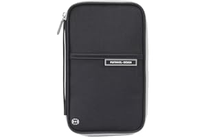 VanFn Passport Wallets, Travel Wallet, RFID Family Passport Holder, Trip Document Organizer (Black)