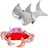 Tigerdoe Crab and Shark Hat - Fish Sea Creature Costume Silly Crazy Hats