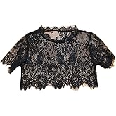 YEKEYI Lace Crop Tops Detachable False Collar Half Blouse Dickey Collar