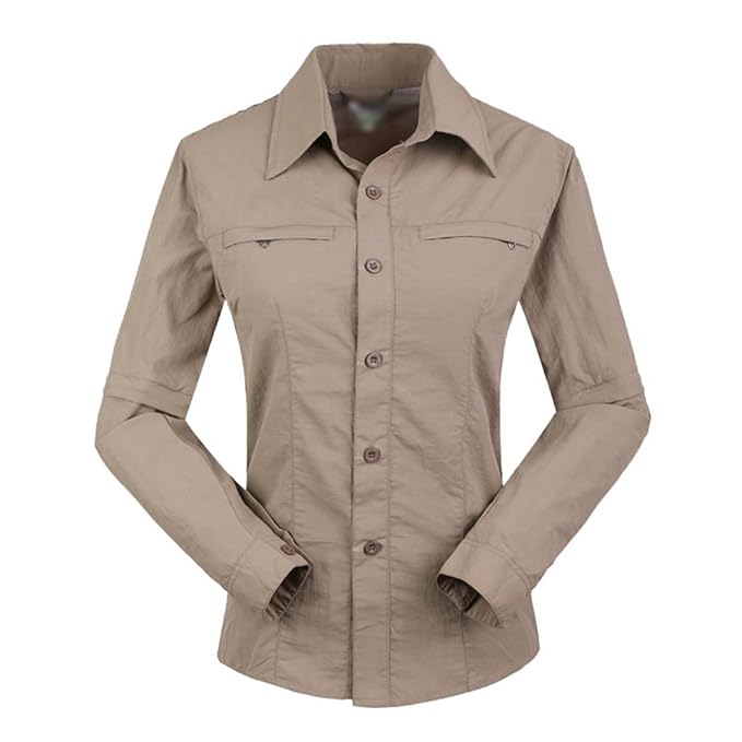 Yuanu Herren Thin Reine Farbe Schnell Trocknend Hemden/Hosen, Entfernbar Langarm Revers Hemd Und Umwandelbar Wanderhose Für H