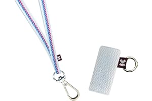 VCase Device Holder - 3 Sizes, Strong Lanyard, Elastic Holder (White V Pattern, Small)
