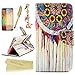 Galaxy Note 3 Wallet Case,Mavis's Diary Special Tribal Flower PU Leather Magnetic Clasp Card Holder Flip Cover for Samsung Galaxy Note 3 & Cute Giraffe Dust Plug& Screen Protector& Golden Feather Pen