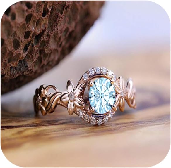 Dabangjewels Round Cut Gemstone 14K Rose Gold Plated Plated Engagement