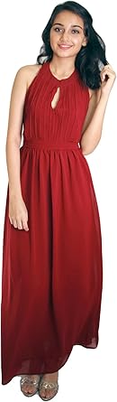 wine red maxi dress