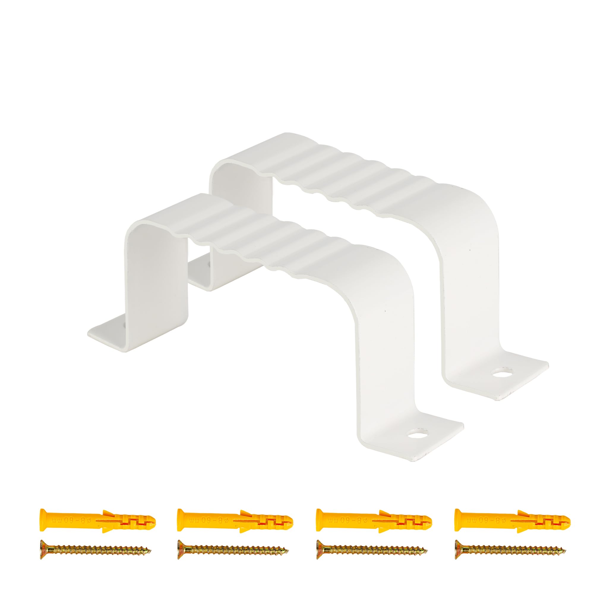 Photo 1 of 2PCS Gutter Downspout Strap-2" x 3" Aluminum Alloy Leader Strap Gutter Bracket 2 X 3, White