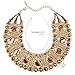 Kaymen Jewelry Luxury Gold Plated Copper Chians and Crystal Stone Knit Statement Choker Necklaces for Women 4 Colors (Coffee)
