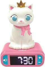 Lexibook Kitten Nightlight Alarm Clock Pink view 1