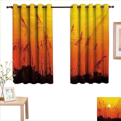 Amazon Com Birds Decorative Curtains For Living Room Bulrushes