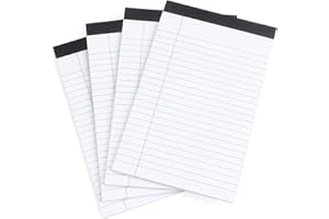 ZZTX Legal Pads Note Pads 5 x 8 Inch Lined Writing Pads, 50 Sheets Per Writing Pad, 4 Pack (White)