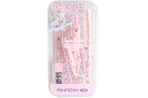 LABANCA 8 Pcs Compass Set with Protractor for Math Geometry Set Drawing Compass, Rulers, Pencil, Eraser