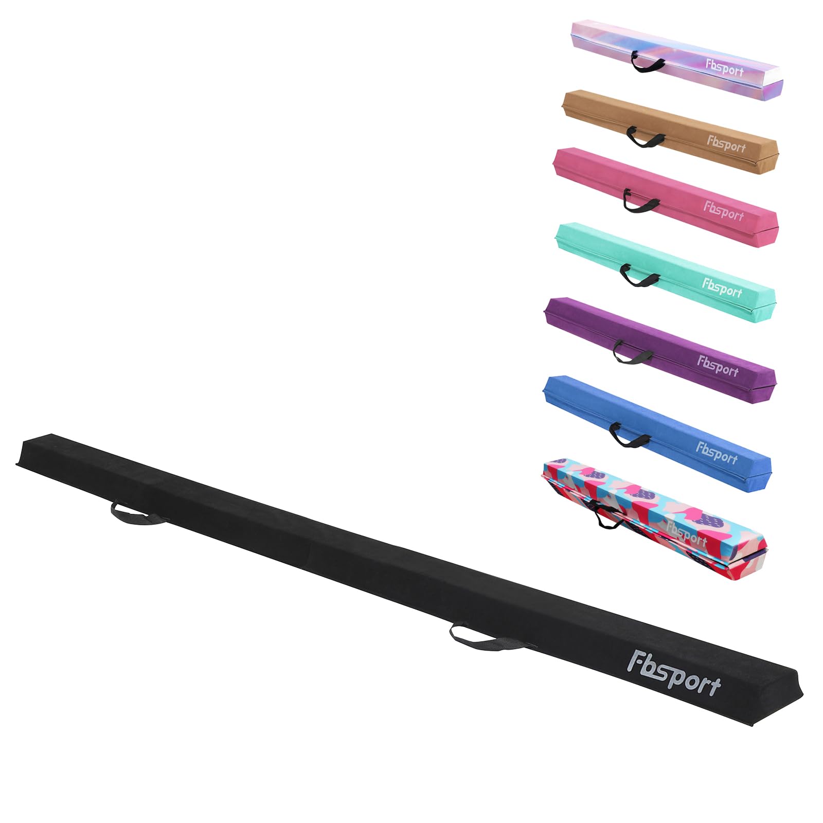 FBSPORT 8ft Balance Beam: Folding Floor Gymnastics Equipment for Kids Adults,Non Slip Rubber Base, Gymnastics Beam for Training, Practice, Physical Therapy and Professional Home Training Image