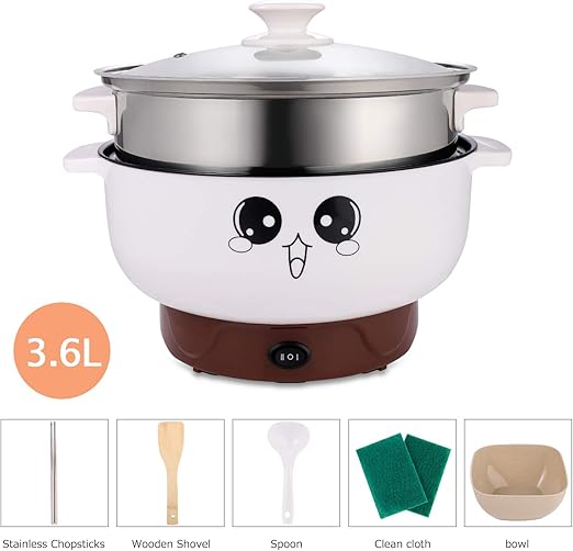23L Mini Electric Skillet Multifunctional Portable Electric Pot Non Stick Cooker for Cooking