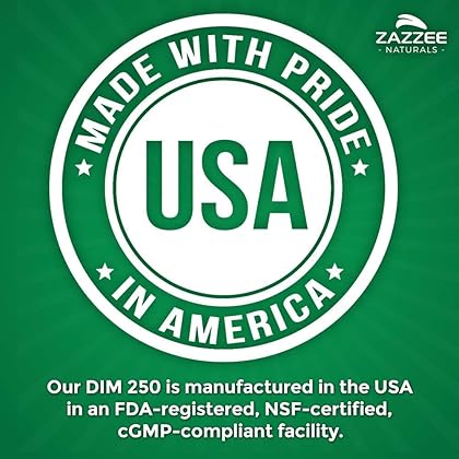 DIM 250 mg | 120 Veggie Caps | 10 mg BioPerine | 4 Month Supply | Plus Pure Broccoli Extract | Vegan and Non-GMO | 250 mg per Capsule | Extra Strength | Supports Healthy Estrogen Levels and Metabolism