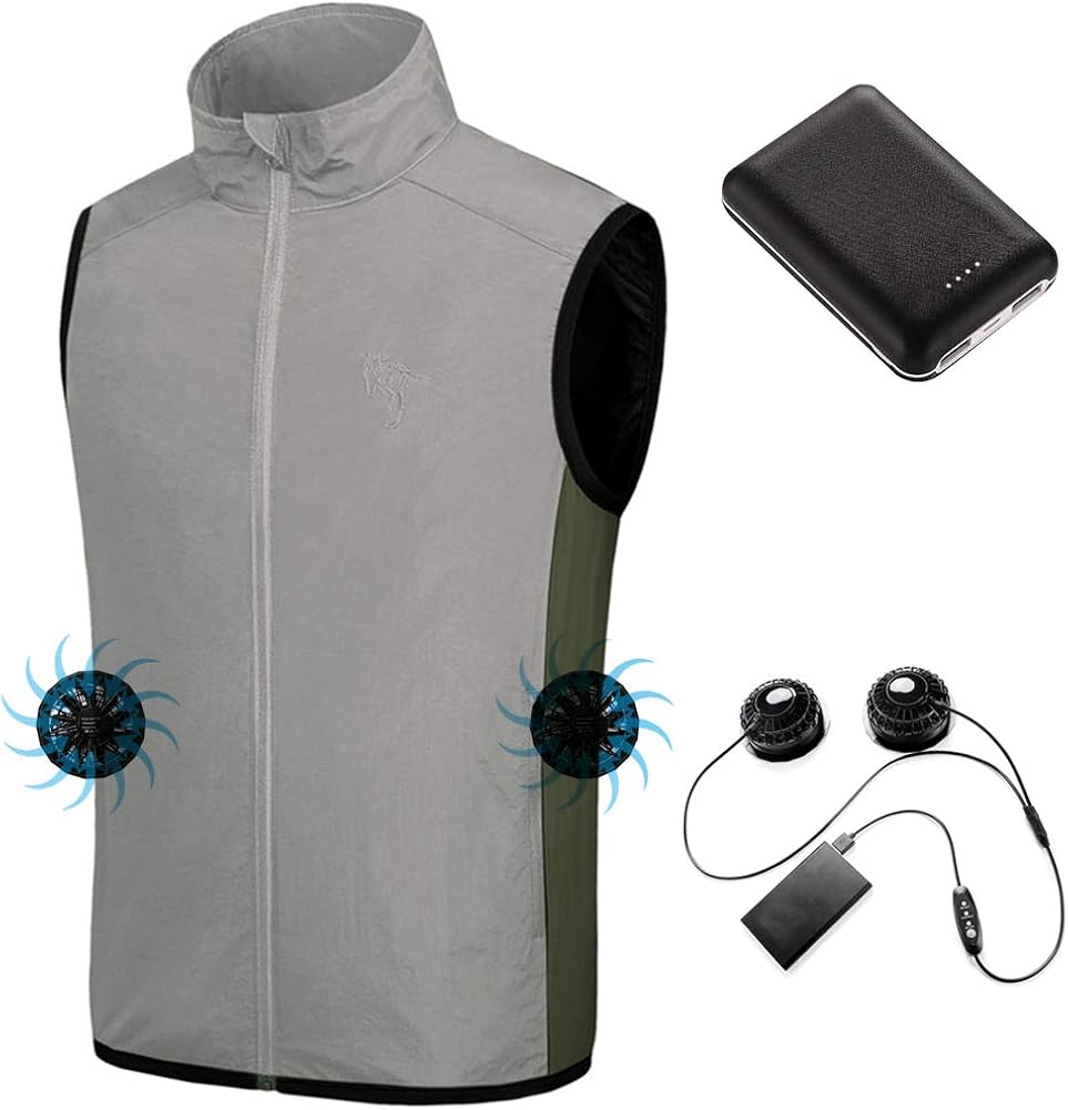 AMEA Summer Cooling Fan Cycle Vest, Sleeveless Fan Gilet Intelligent