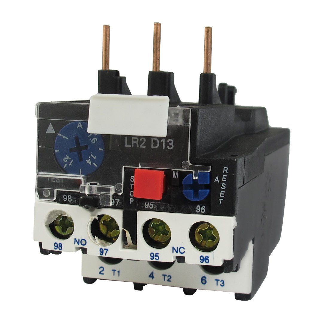 Sourcingmap LR2-13 1.6A 1-1.6A 3-Phase 1NO 1NC Electric Thermal Overload Relay