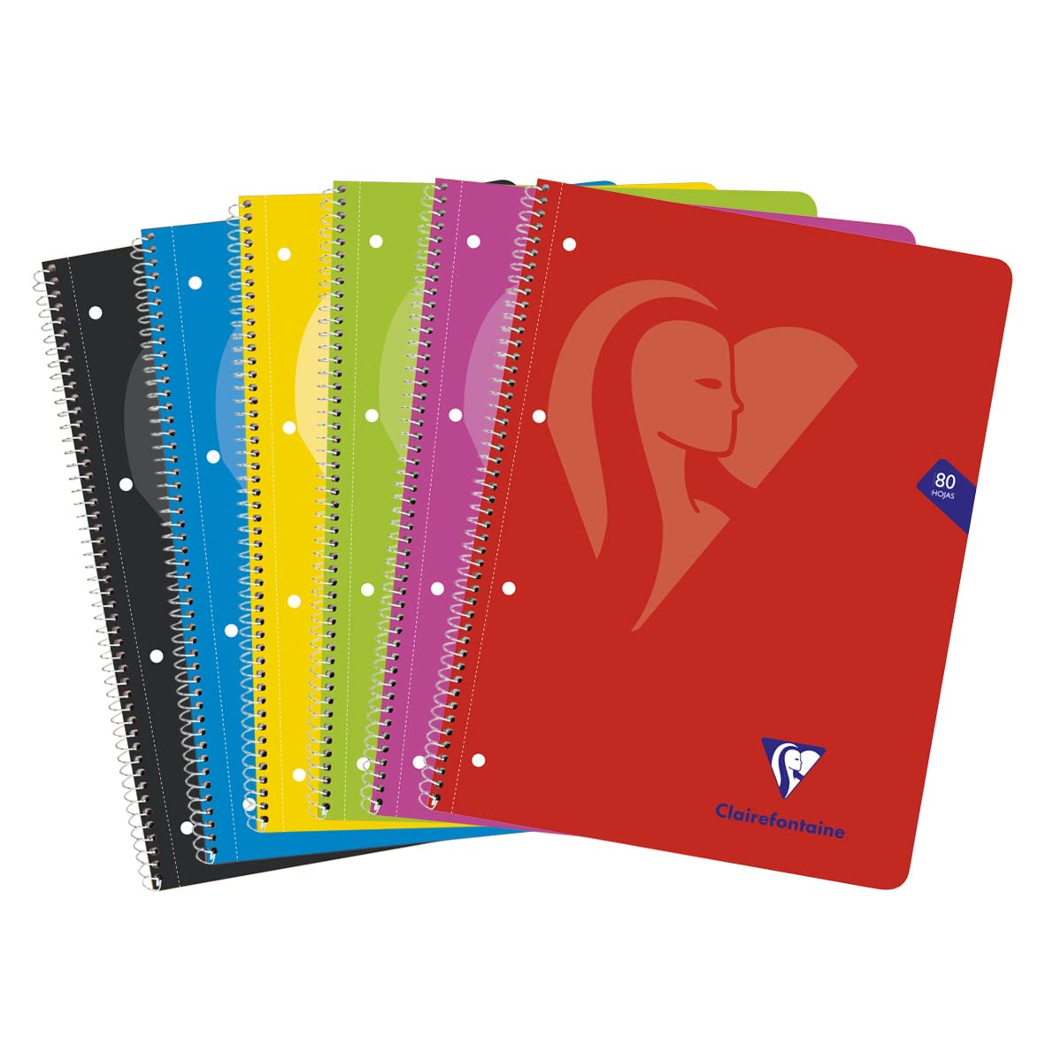 Clairefontaine 696803C Mimesys Spiral Notebook - A4+ 22.5x29.7cm - 160 Pages Squares Framed + Perforated 4 Holes - White Paper 90g - Soft Cover Random Colour