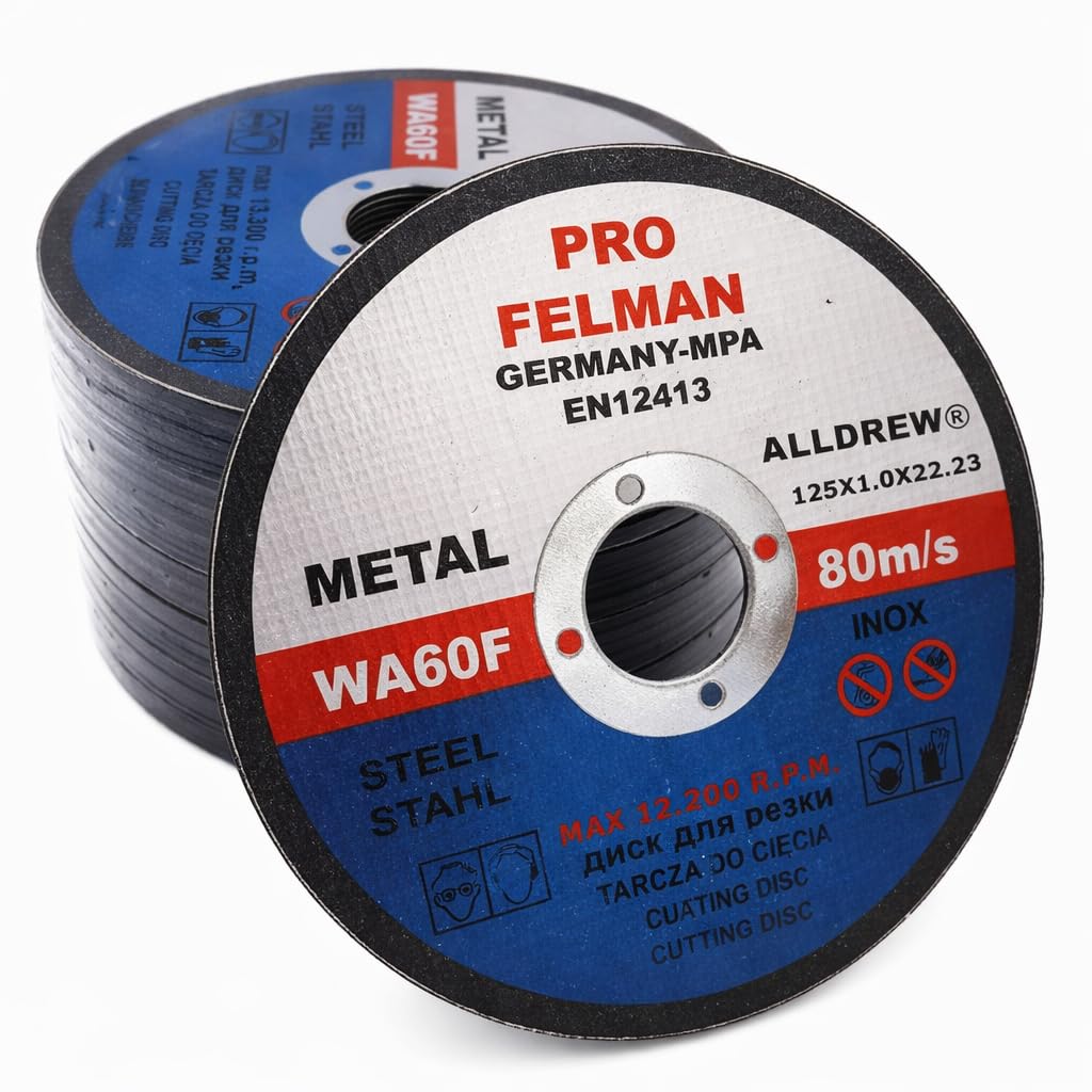 Pack of 10 Extra Thin 125mm x 1mm Cutting Discs 5'' for Angle Grider Cut-Off Wheel for Metal Steel