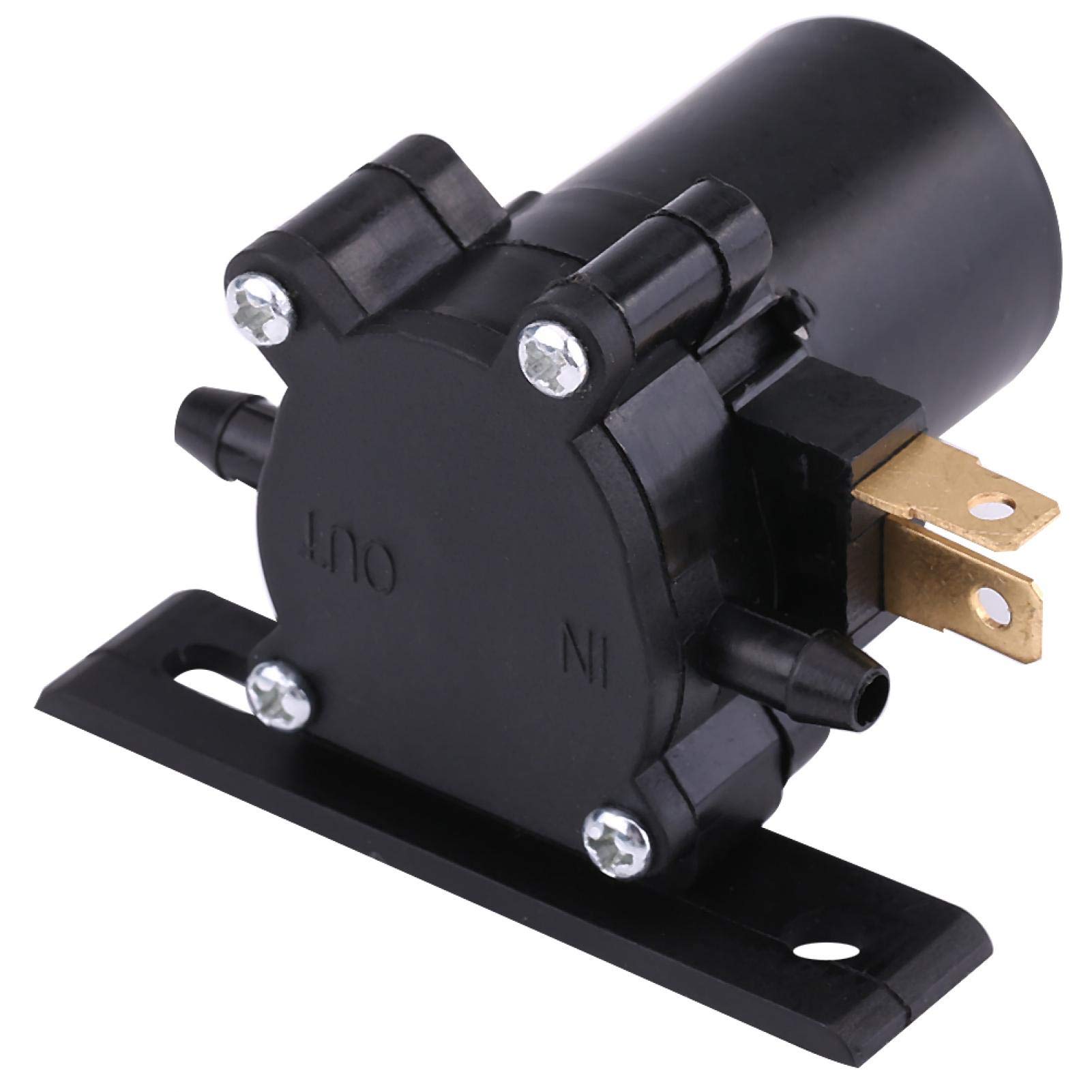 Qiilu QL02459 12V Universal Windshield Windscreen Wiper Washer Pump Motor for Car Van Bus Truck