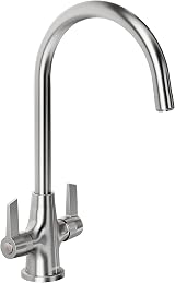 Bristan Echo Kitchen Tap Swivel Spout Two Lever Easyfit Brushed Nickel EC SNK