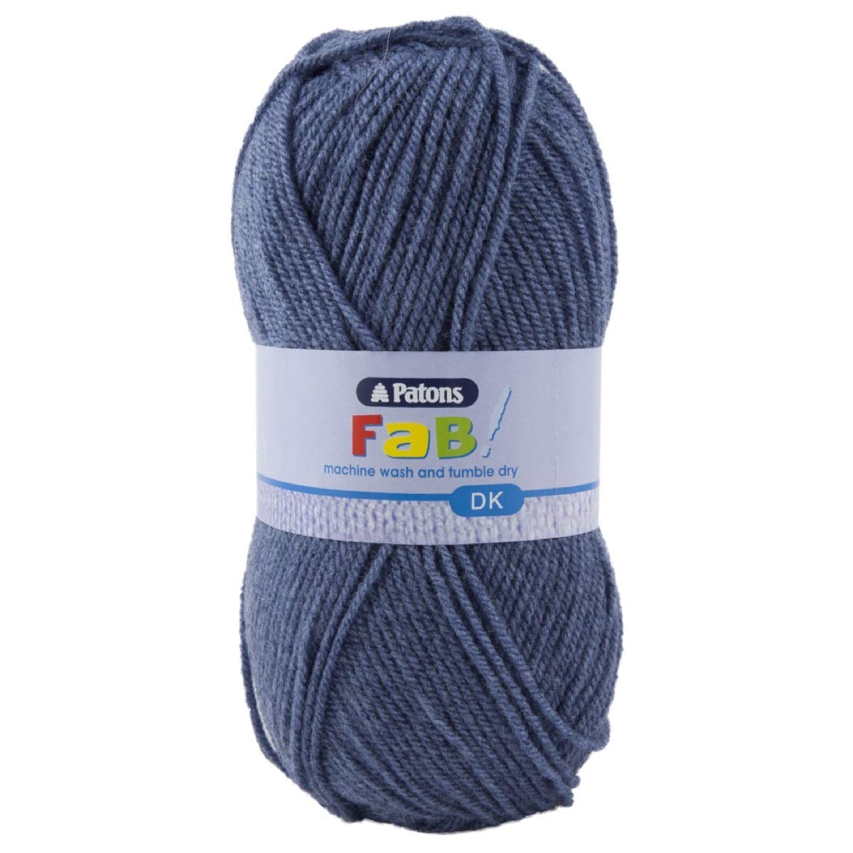 Patons Fab DK Kitting/Crochet Yarn Double Knitting Wool 100g Balls and 100% Acrylic Machine Washable & Tumble Dry Yarn - 44 Colours in The Range - Colour 2312 - Airforce - 5 x 100g Balls