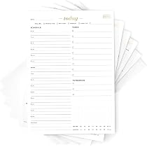 Ink+Volt Today Organizer Pad - Undated Hourly Daily Planner, 5.75x8.5in, 50 Sheets, Made In USA