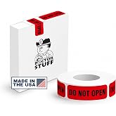 Doctor Stuff DO NOT Open Labels for Specimen Security and Biohazard Transport Control, 1-1/2" x 1/2", Red/Black, Permanent Adhesive, 250 Labels/Box
