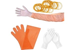 CZBRO 100 Pcs Field Dressing Gloves Deer Gutting Gloves Disposable Hunting Cleaning Mittens for Field Dressing Accessory Kit