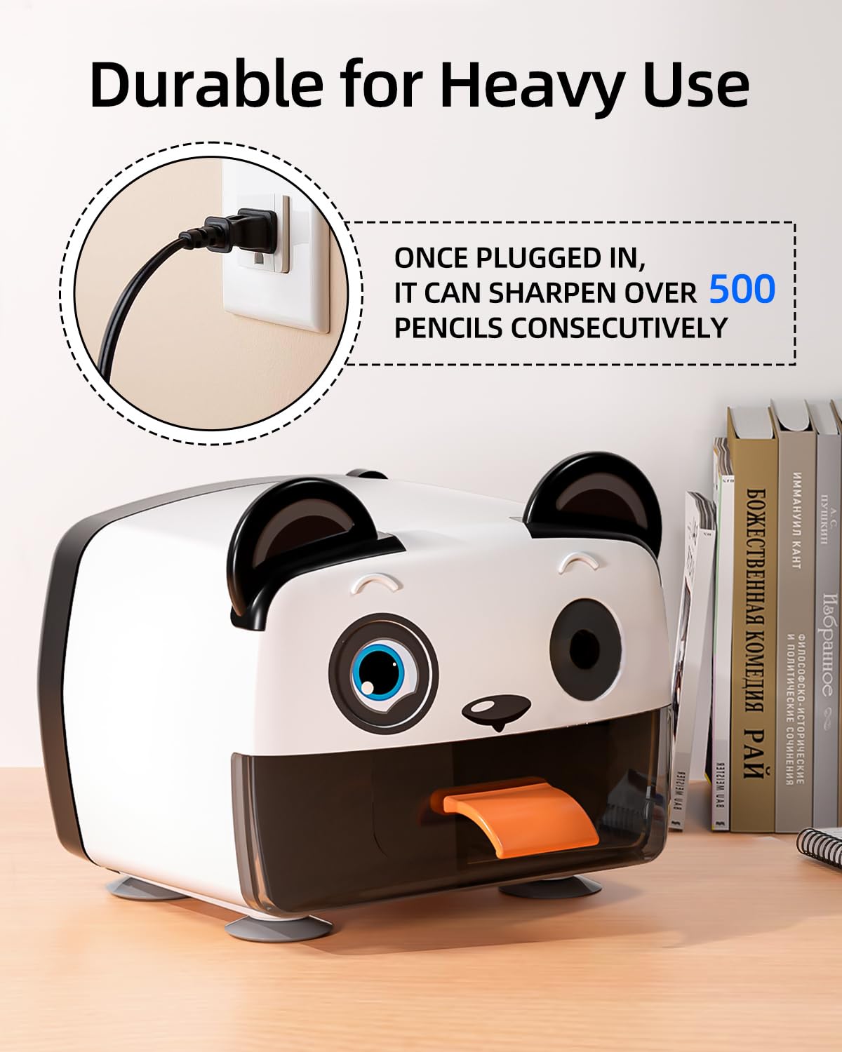 ZMOL Heavy Duty Electric Pencil Sharpener for Classroom, Auto-Stop Cute Pencil Sharpener Plug in for Kids for No.2 / Colored Pencil Sharpeners Plug in