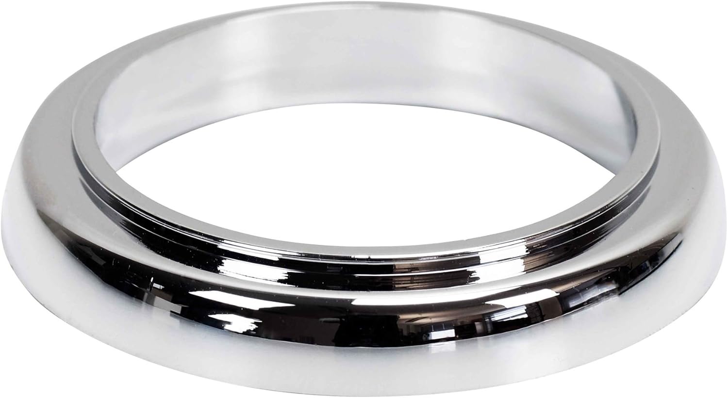 Kitchen Faucet Base Ring + Gasket Under Tap Washer Rosette Chromed Plastic, Silver