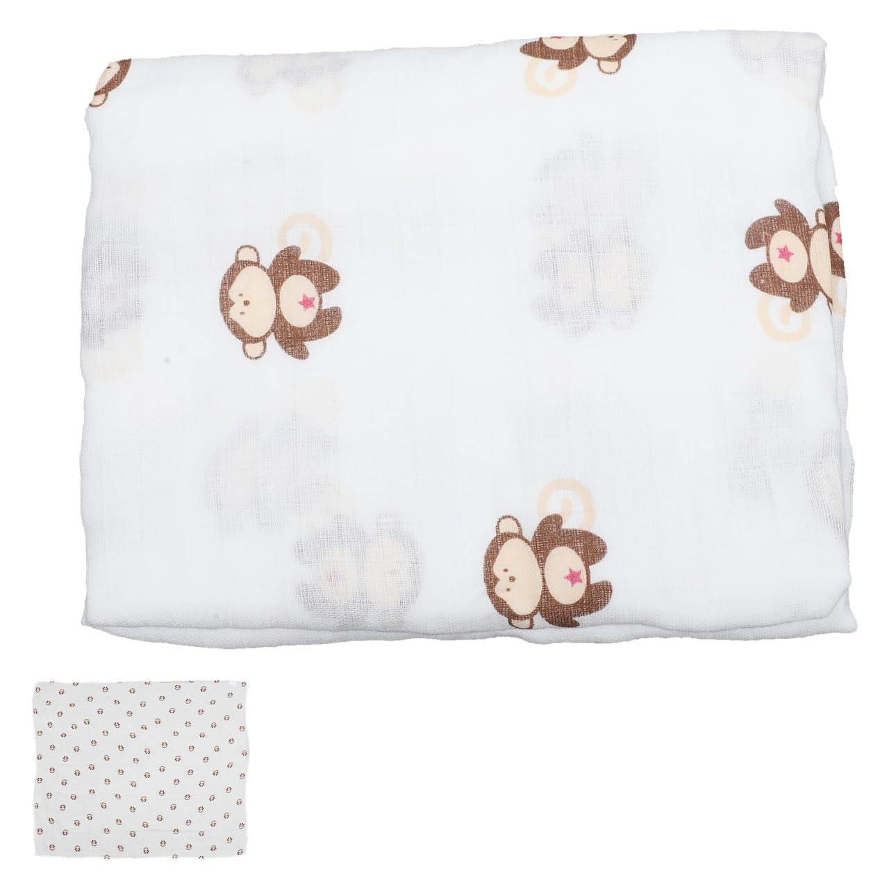 SOIMISS Baby Muslin Swaddle Blanket Soft Cotton Wrap for Newborns Lightweight Breathable Blanket for Baby Girl Nursery Monkey Design
