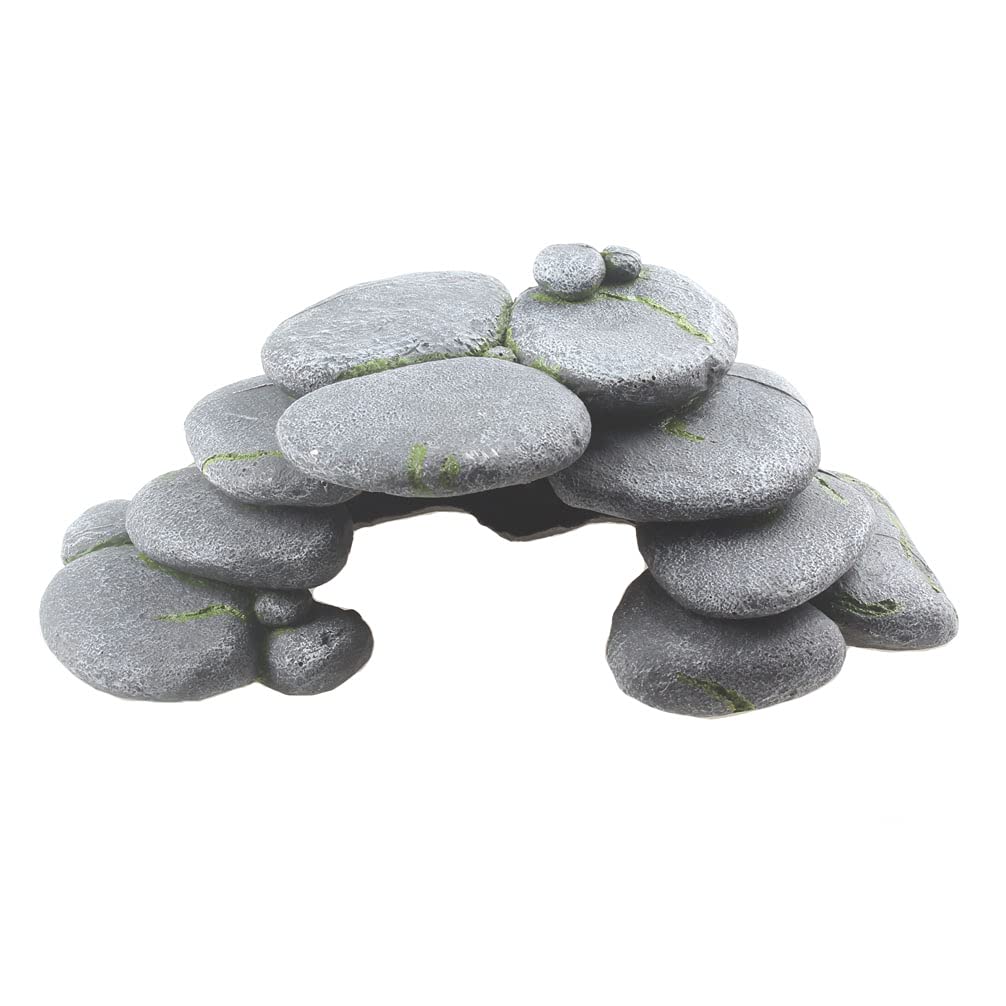 emours Turtle Basking Pebble Platform Hiding Spots Basking Ledges for Fish, Reptiles, Amphibians, and Small Animals,for Aquariums & Terrariums (B-2)