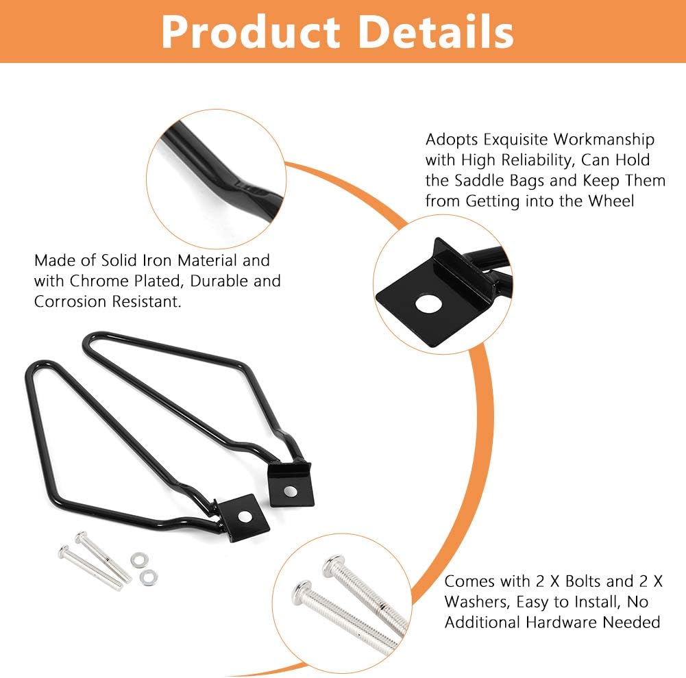Keenso Chrome Plated Saddlebag Bracket Support, Iron, Black for XL883/1200 HD1450/1584, default - Image 5