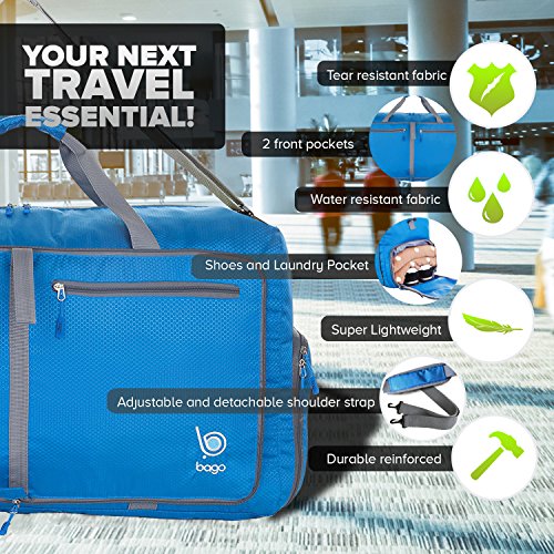 Bago Travel Duffel Bags for Traveling Women & Men Foldable Weekender