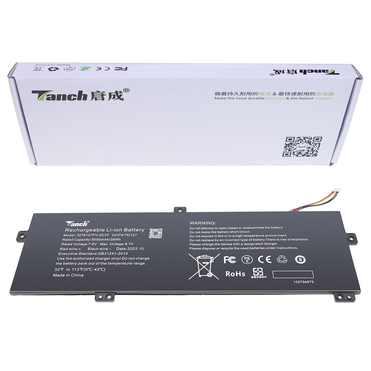 Photo 1 of Tanch Genuine Laptop Battery U3576127pv-2s1p 5080270P U3576127PV U3576127 H-4886280P 2ICP4/76/127 Replacement for Gateway GWTN156-11BK GWTN156-1 GWTN156-7BL GWTN 156-4 GWTN156-7 7.6V5000mA-5 Lines