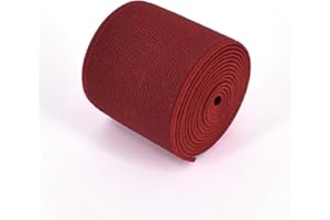 EQARP 1 Roll Flat Elastic Cord 1.5-Inch Wide by 3-Yard Double-Side Twill Elastic Band(#5 Dark Red)