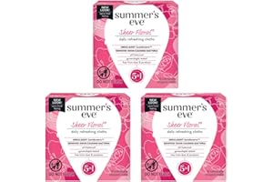 Summer's Eve Sheer Floral Daily Refreshing Feminine Wipes, Removes Odor, pH balanced, 16 count, (Pack of 3)