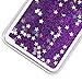 Galaxy S7 Edge Funny Case, Pansonite 3D Creative Design Flowing Liquid Shiny Bling Sparkle Stars Glitter Star Transparent Quicksand Hard Case Cover for Samsung Galaxy S7 Edge (Purple)
