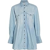 Free People Women's Sammi Denim Mini Dress, Light Indigo, S