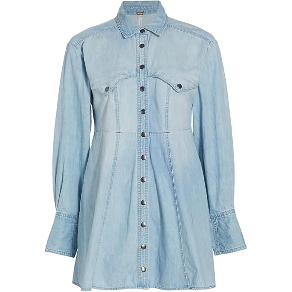 Free People Women's Sammi Denim Mini Dress, Light Indigo, M at Amazon  Women's Clothing store