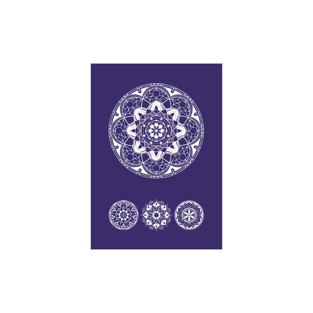 Rayher 45094000, Adhesive Silkscreen, Reusable Silk Screen Stencil, Art of Mandala Design, 148x210mm