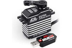 AGFRC 55KG Digital-Steering-Servo High-Torque - Full Metal Gear Brushless Programmable RC Servo Motor for 1/8 1/10 RC Car Crawler, Control Angle 180° (A86BHM&AGF-SPV3)