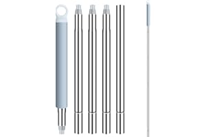 BOSHENG Mop Handle Extension Rods, for Extending Flat Mop, Mop Replacement Handle, Adjustable Steel Mop Handle Rods, 5 Pack
