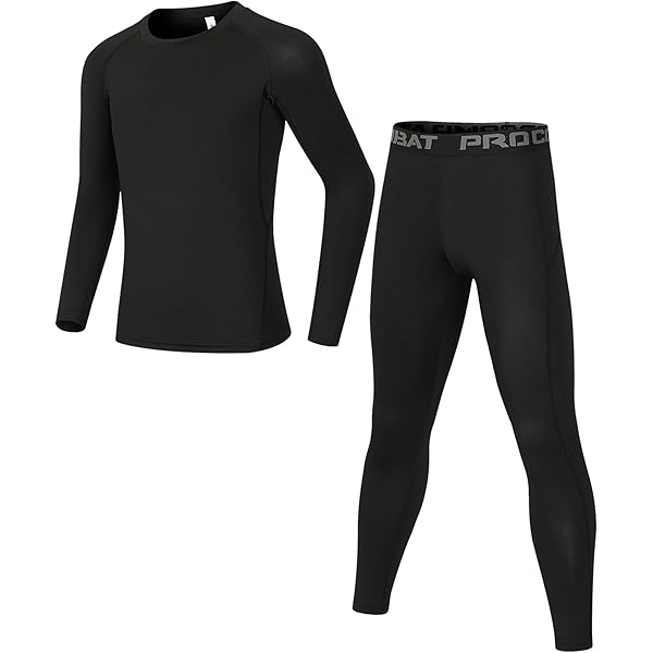 Youth Boys' Thermal Underwear Set Compression Shirt Leggings