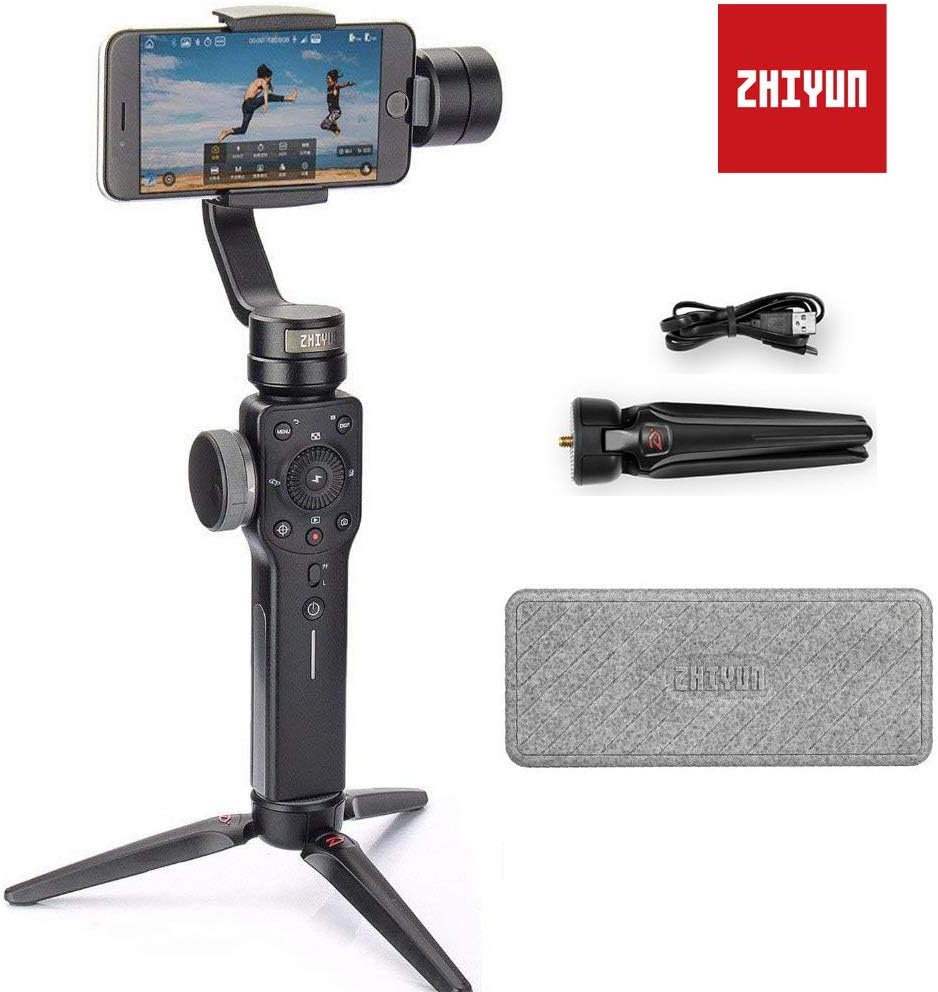 Zhiyun Smooth 4 Smartphone Stabilizer 3 Axis Handheld Gimbal Stabilizer for iPhone x 8 7 6plus Samsung Galaxy S8 Note 8 GoPro Hero 6 5 12 H Runtime((Smooth Q Upgrade Version 2018)